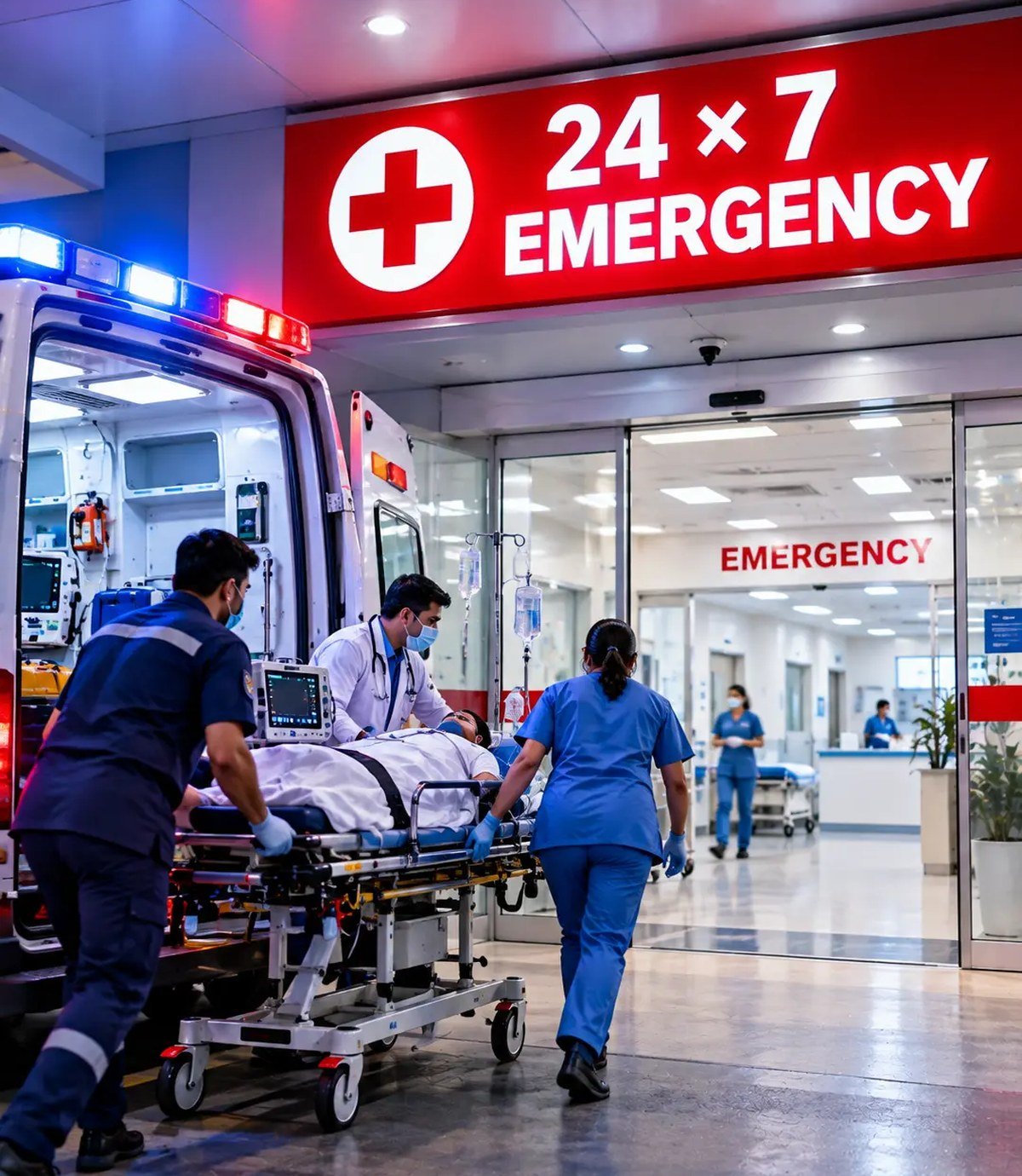 24x7 Emergency department at N.I.C.E Hospital, Dehradun