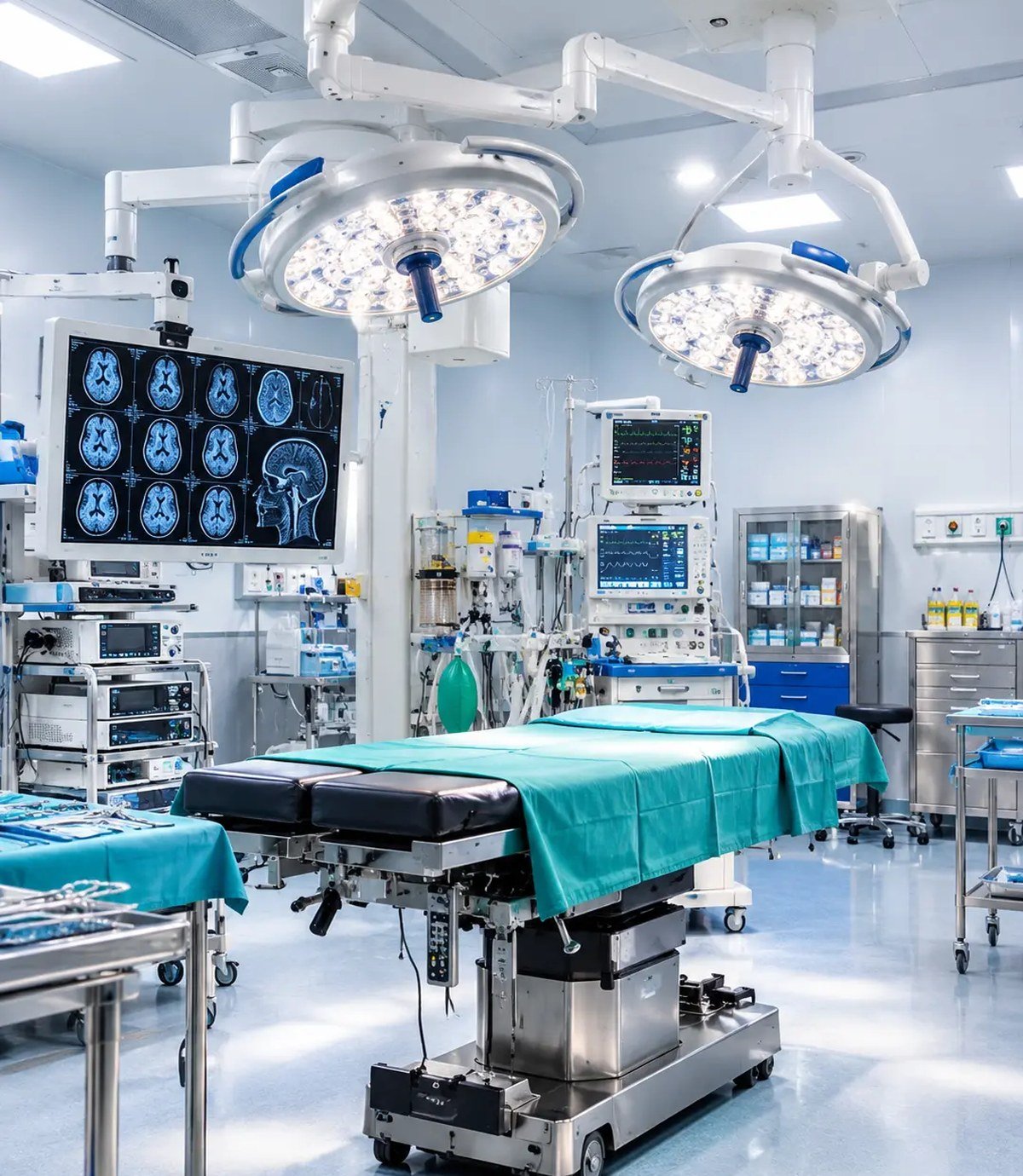 Neurosurgery operation theatre at N.I.C.E Hospital, Dehradun